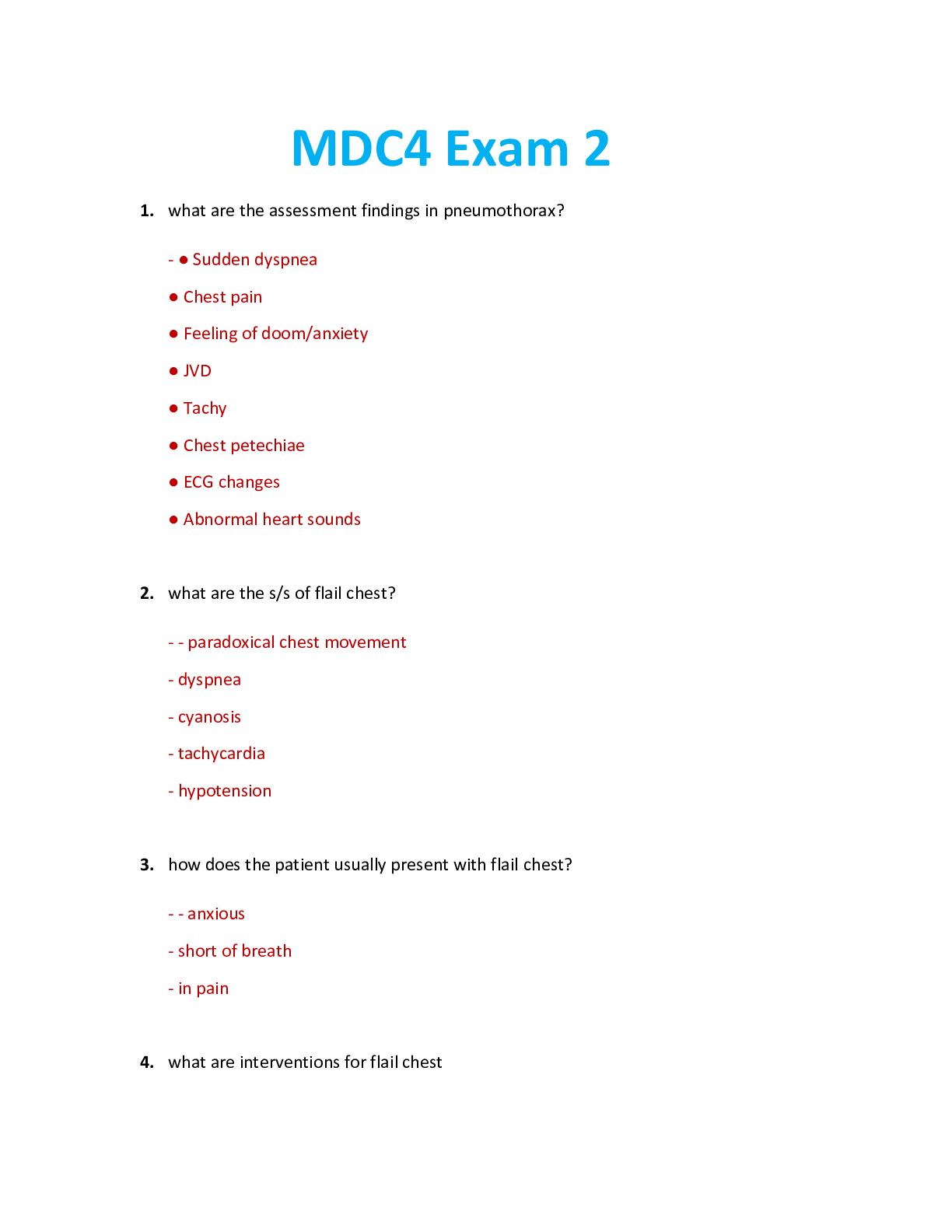 Preview image for NUR 2755 / NUR2755: Multidimensional Care IV / MDC 4 Exam 2 Review (Latest 2021 / 2022) Rasmussen